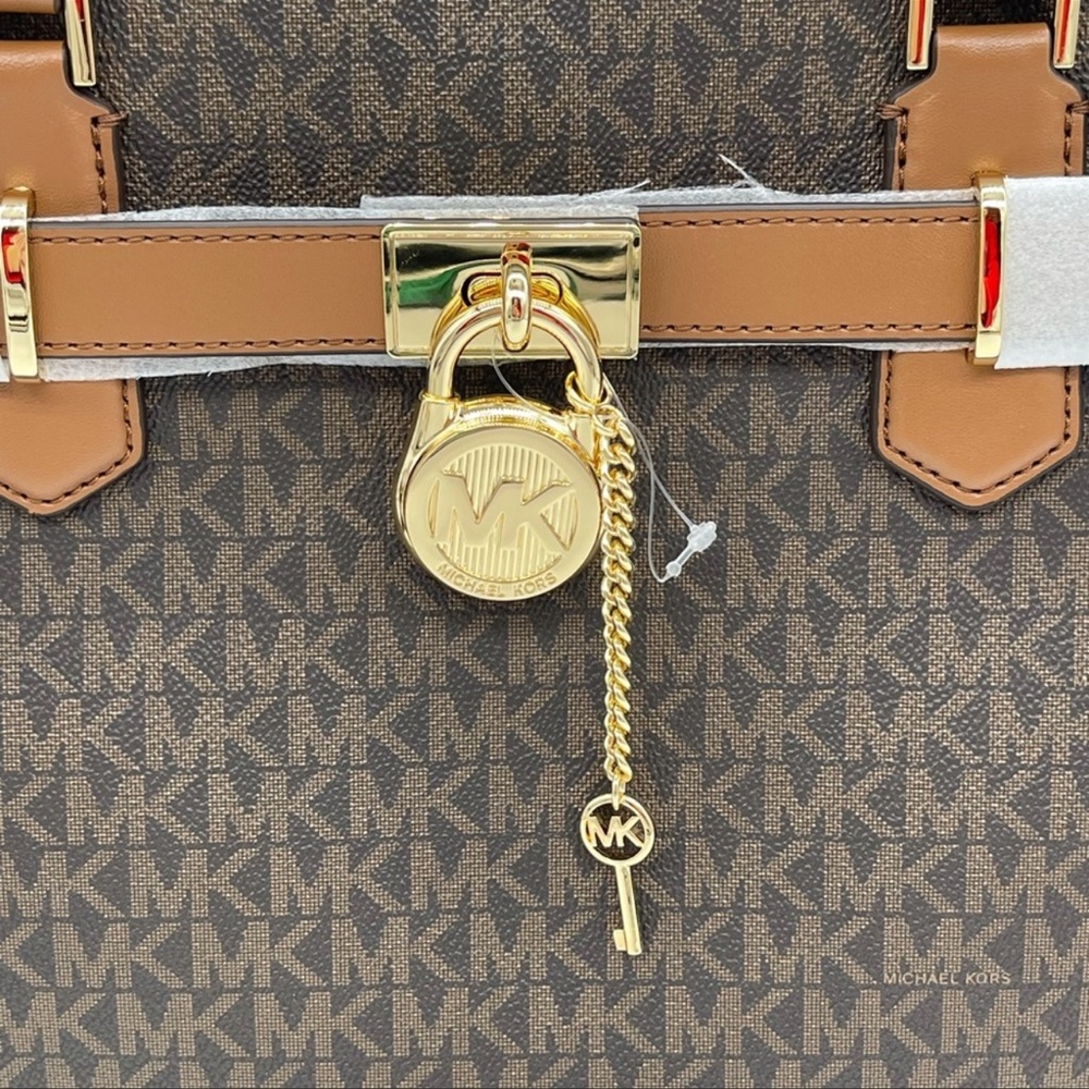 Michael Kors Medium Hamilton Satchel Bag Brown - Picture 3 of 13
